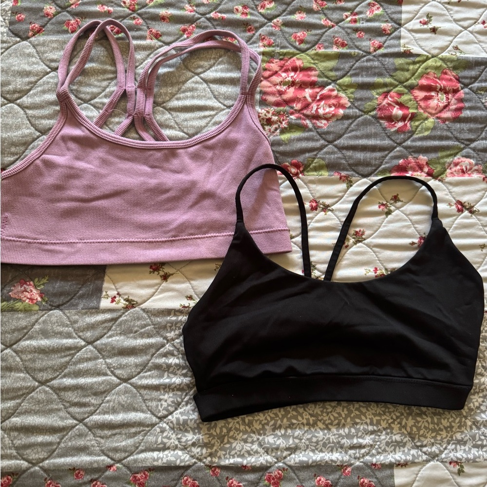 Forever 21 Black and Purple Sports Bra Bundle